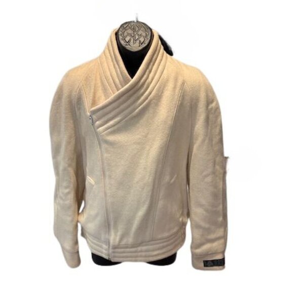 VINTAGE 1980s American Male 100% Wool Cream Colored Coat – Size Large - Picture 1 of 7